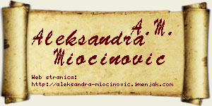 Aleksandra Miočinović vizit kartica